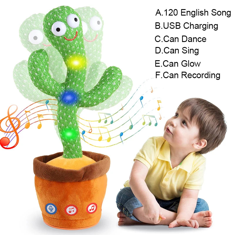 Dancing and Talking Cactus with LED l 120 Songs with recording function for 15 Songs