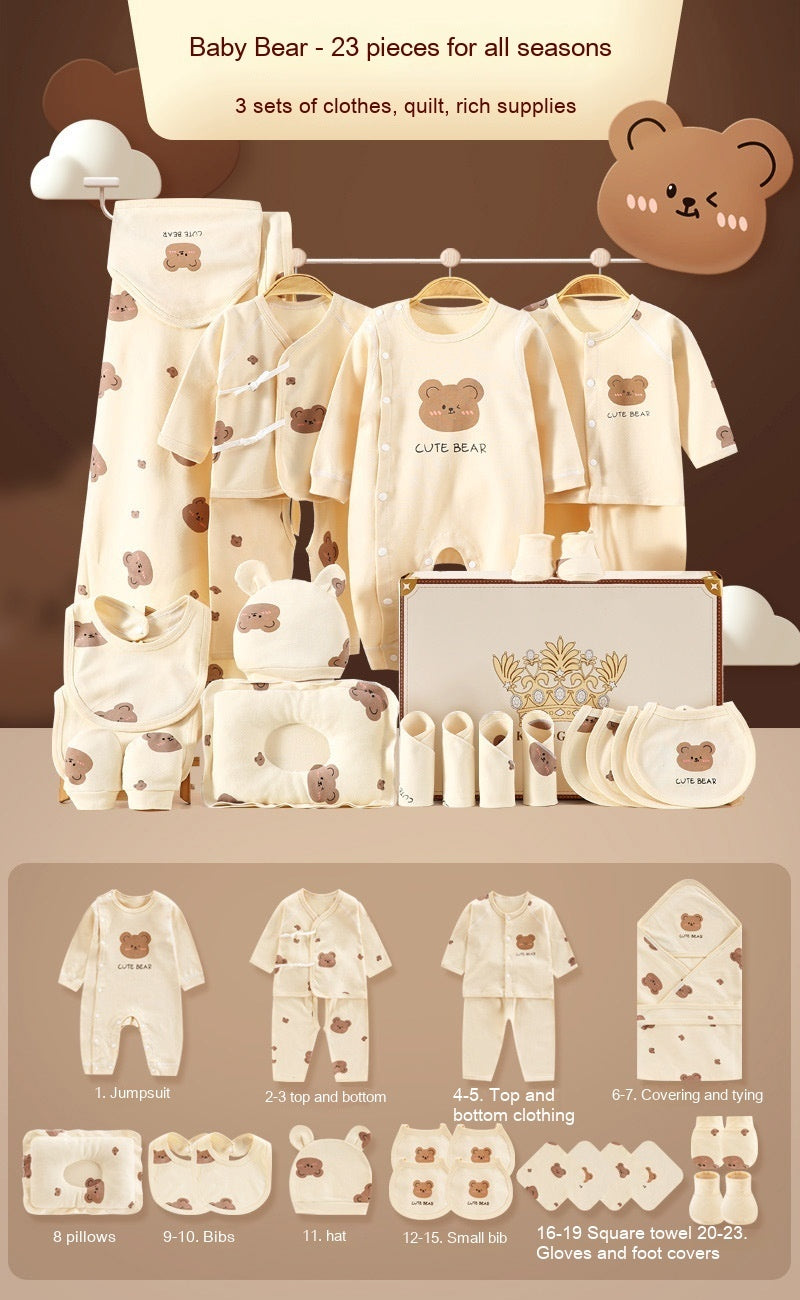 New Born Baby Baby Pure Cotton Clothes Gift Set Full Moon Meeting Gift