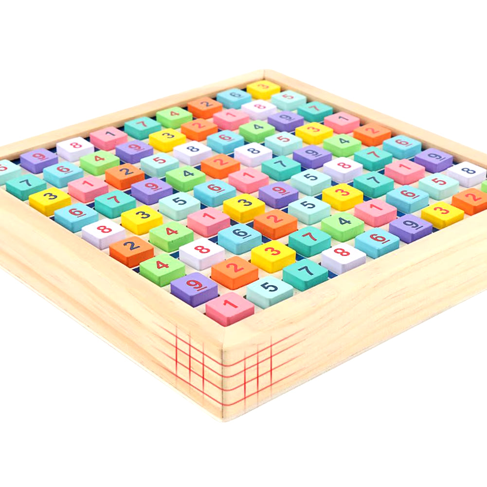 Educational Sudoku Wooden Board Game for Kids - Portable Colorful Blocks to Enhance Logical Thinking and Math Skills