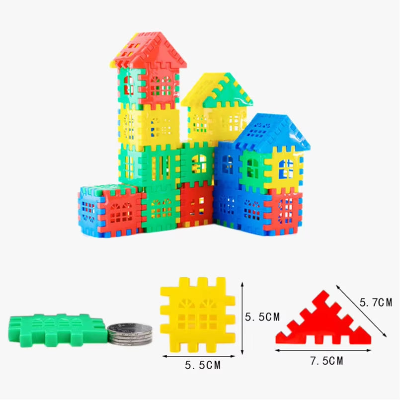 50/100Pcs Baby Developing House Building Blocks Construction Toys for Kids Educational City DIY Brick Interconnecting Block