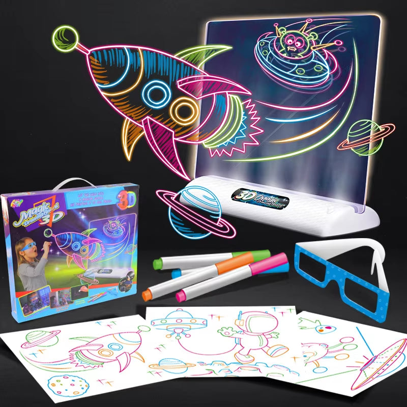 Magic Drawing Board™ - Glowing Art - Light Up 3D Drawing Board