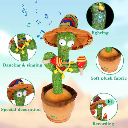 Dancing and Talking Cactus with LED l 120 Songs with recording function for 15 Songs