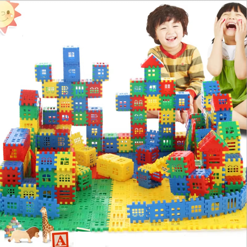 50/100Pcs Baby Developing House Building Blocks Construction Toys for Kids Educational City DIY Brick Interconnecting Block