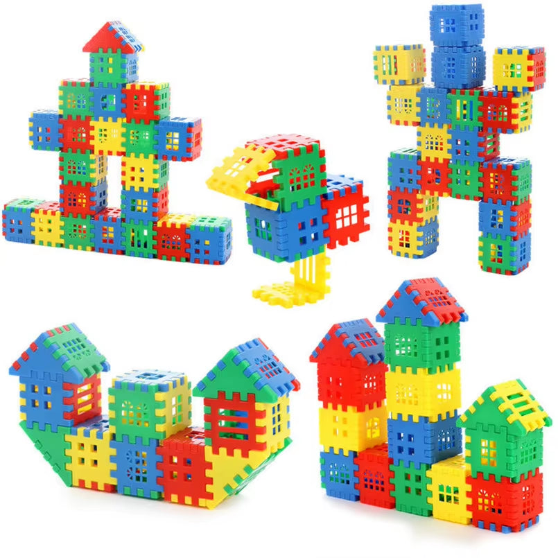 50/100Pcs Baby Developing House Building Blocks Construction Toys for Kids Educational City DIY Brick Interconnecting Block