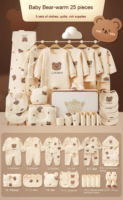 New Born Baby Baby Pure Cotton Clothes Gift Set Full Moon Meeting Gift